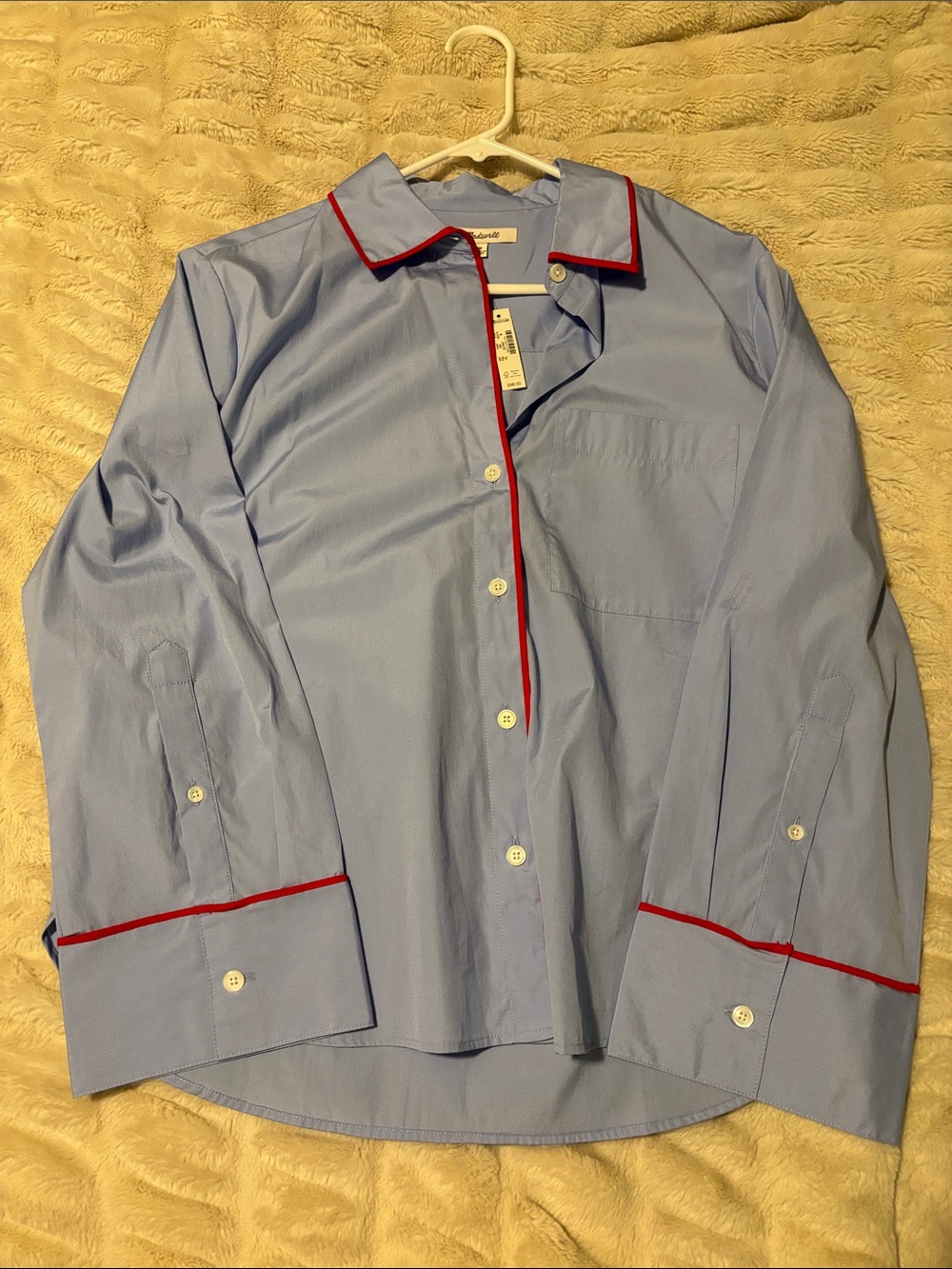 Madewell NWT The Signature Y-Neck Shirt in Poplin